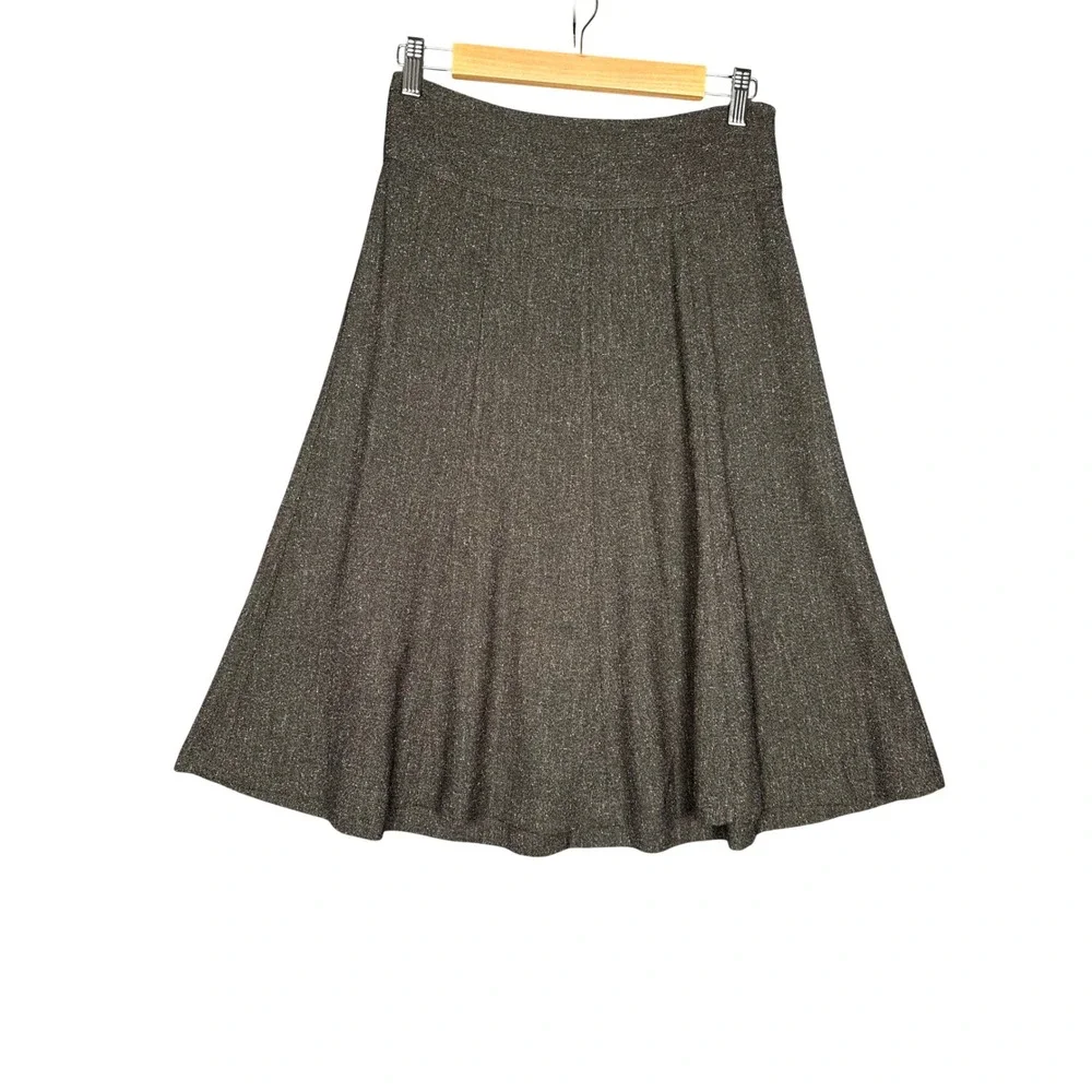 J. Jill Womens A-Line Midi Skirt Size 2 Petite Brown Tweed Academia Workwear